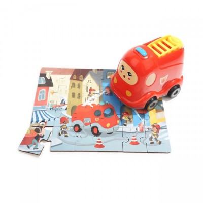 TOPBRIGHT ΞΥΛΙΝΟ WOODEN PUZZLES IN FIRE TRUCK 130907