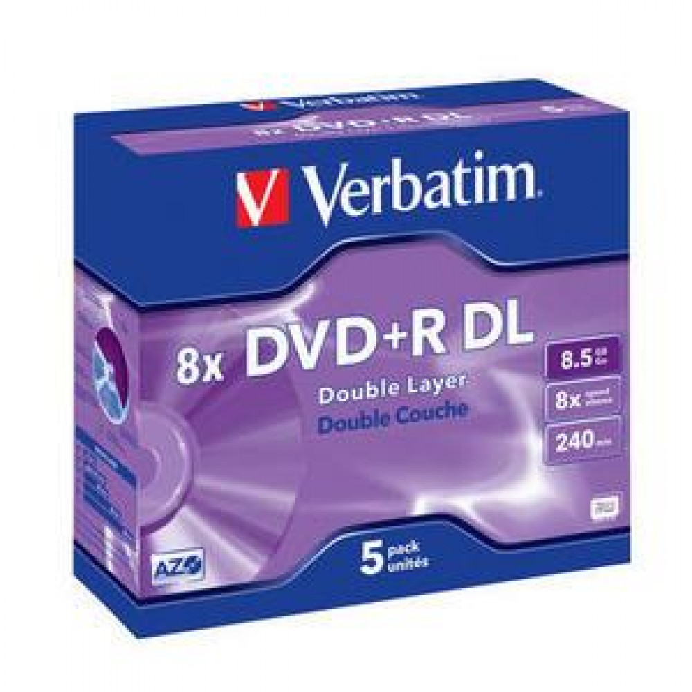 DVD+R DL VERBATIM 8.5GB 240MIN 8X 5 ΤEMX 43541 DVD
