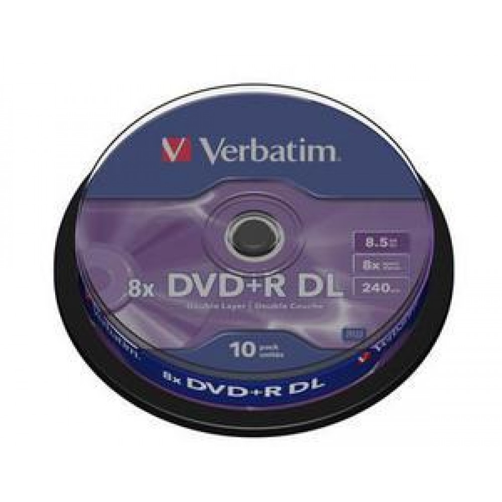 DVD+R VERBATIM DUAL LAYER 8.5GB 240MIN 2,4X COR/10TEMX 43666 DVD