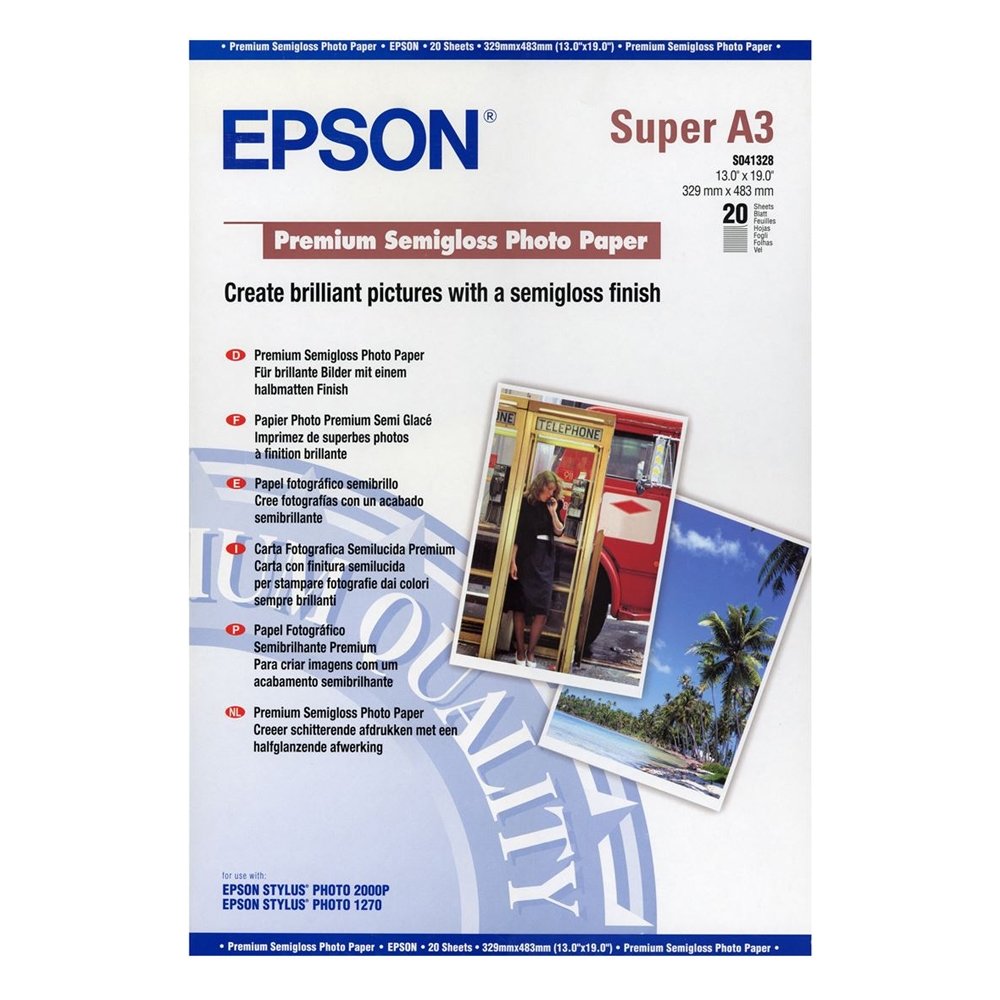 EPSON PHOTO PAPER A3 S041328 20 PAGES PREMIUM 251GR SEMIGLOSSY ΦΩΤΟΓΡΑΦΙΚΑ ΧΑΡΤΙΑ