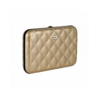 OGON ALUMINIUM WALLET QUILTED BUTTON ROSE GOLD QB_R-GOLD