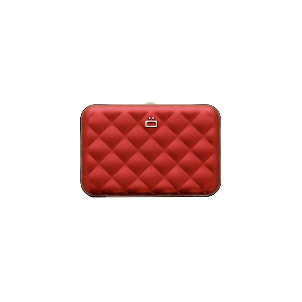OGON ALUMINIUM WALLET QUILTED BUTTON RED GOLD QB_RED OGON