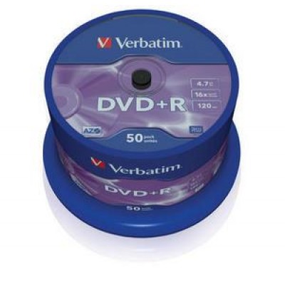 DVD+R VERBATIM 4.7GB 120MIN 16X CAKEBOX 50TEMX 43550