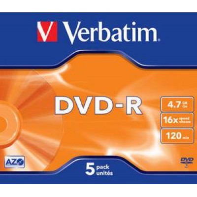DVD-R VERBATIM 16X 4.7G 120MIN SLIM 43519